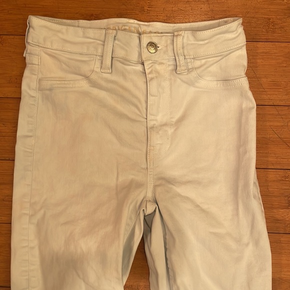 American eagle Outfitters stretch white jeans sz 0 short petite distressed - Picture 2 of 16